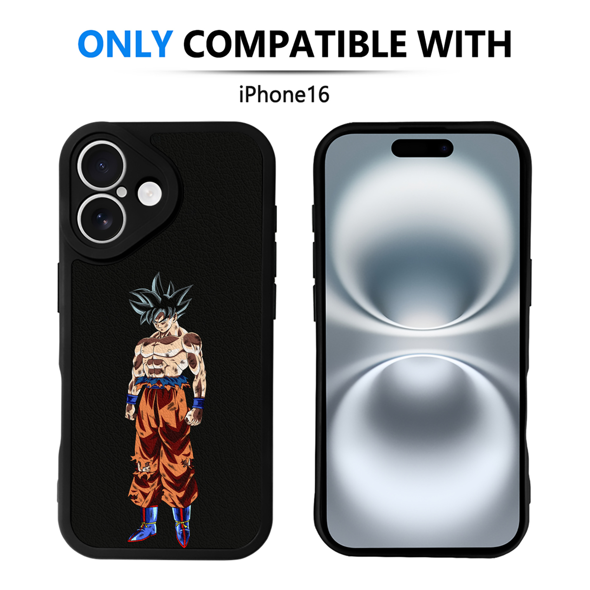 （画像用） ドラゴンボール 孫悟空（そん ごくう）Son Goku カカロット DRAGON BALL Kakarotto 【iPhone 16シリーズ対応】シリコンスマホケース（レザー調） 材質：シリコン